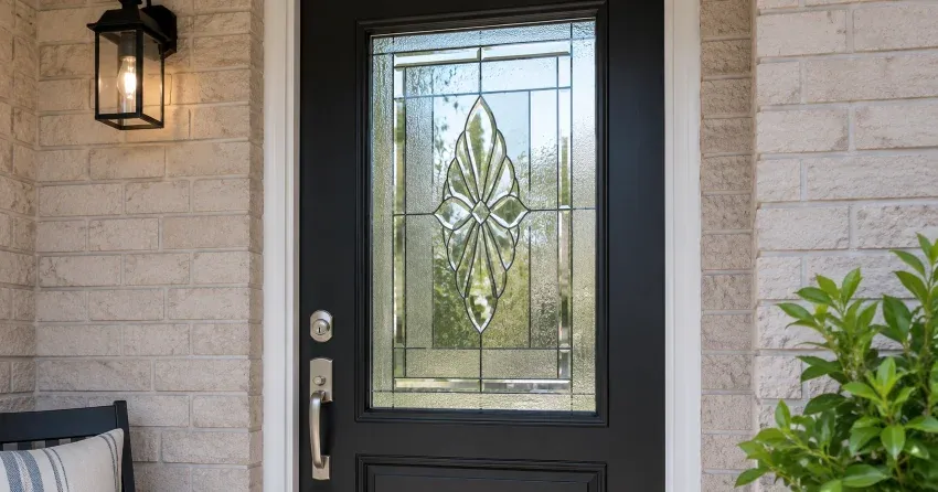 technician replacing a cracked decorative glass panel in Newmarket