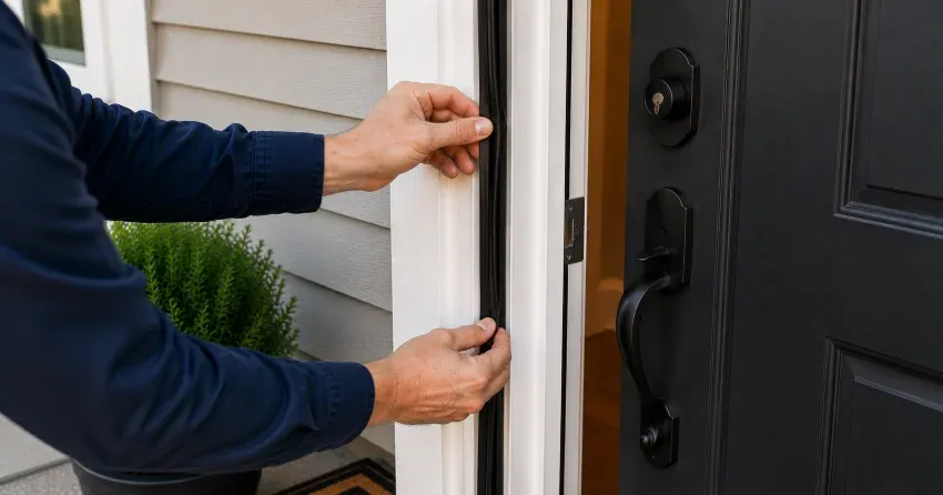 technician performing light test on door seal in Newmarket