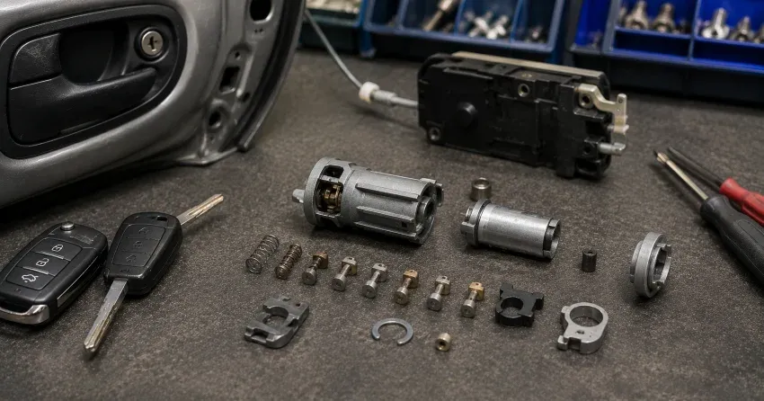 technician testing a car key fob during Car Lock Repair Newmarket