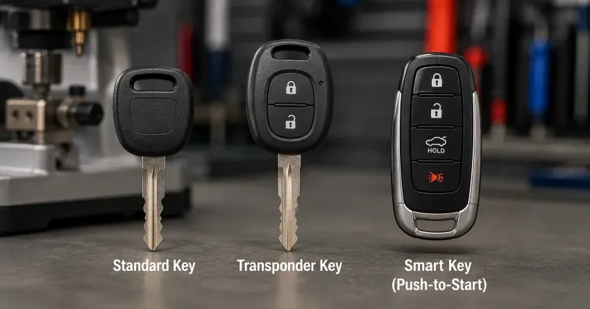 technician cutting a transponder ignition key in Gorham-College Manor, Newmarket