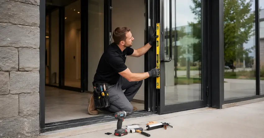 commercial glass door frame installation Leslie Valley, Newmarket