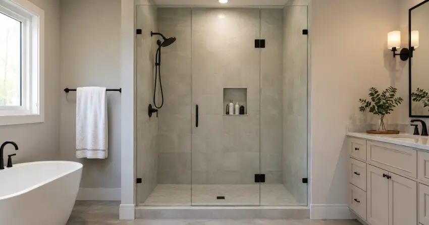 new frameless glass shower door installed in Stonehaven-Wyndham, Newmarket