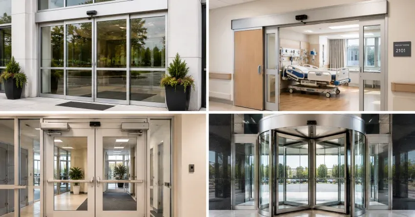 automatic door services technician completing system diagnostic in Armitage, Newmarket