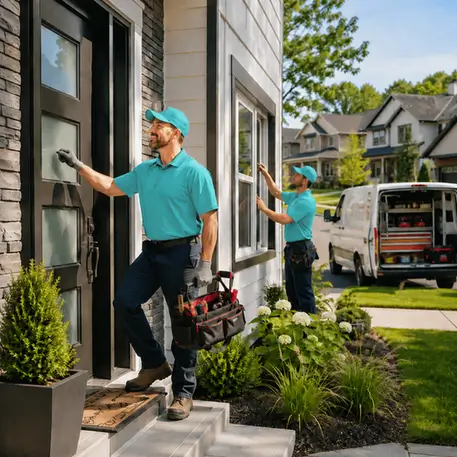 Technicians completing door, window and glass work at properties across the region